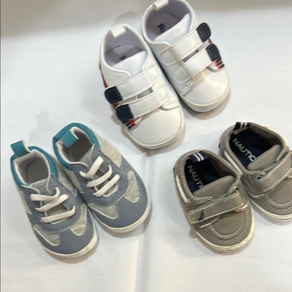 Nautica and other brands bundle of 3 pair infant shoes EUC